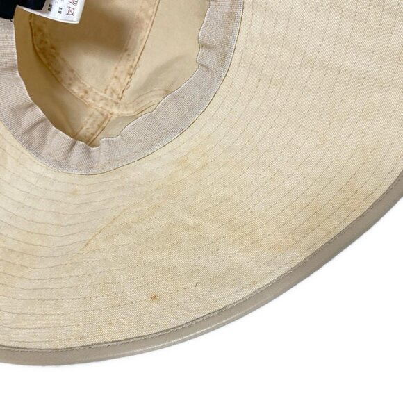 GUCCI - Beige Dark Brown Cotton Leather Feather Hat main image 9
